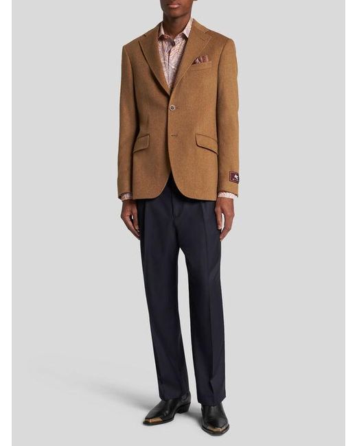 Etro Brown Cashmere Blazer, , Light for men