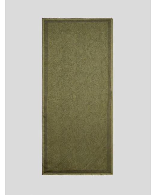 Sciarpa Con Motivo Arnica, Uomo di Etro in Green da Uomo