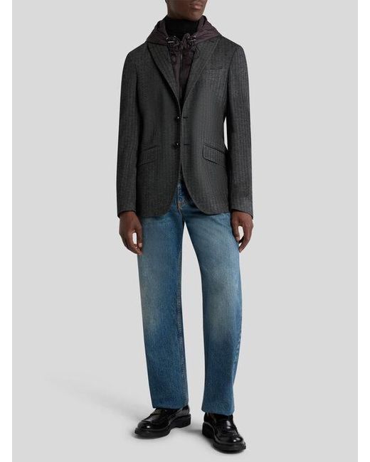 Etro Black Blazer With Removable Bib for men