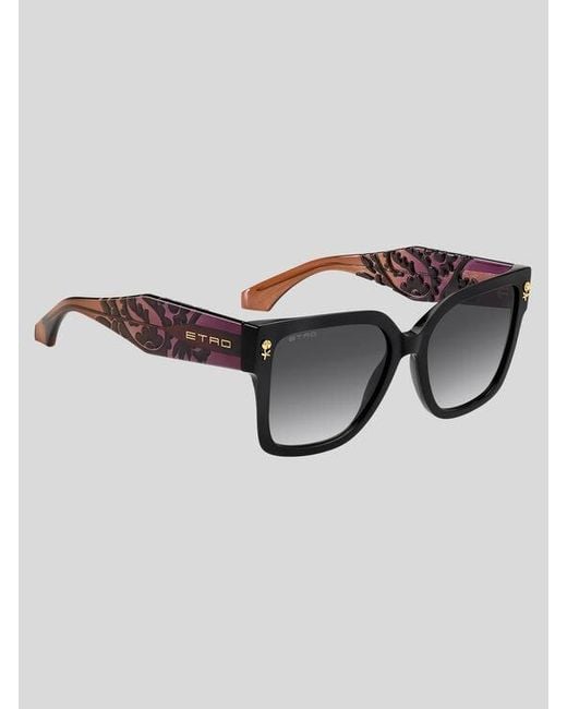 Etro Brown Colour Stripes Sunglasses