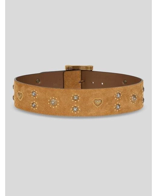 Etro Brown Suede Belt With Studs
