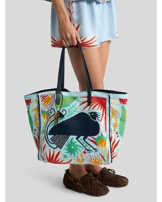 Etro White X Tabby Booth Nylon Unfold Me Bag With Print