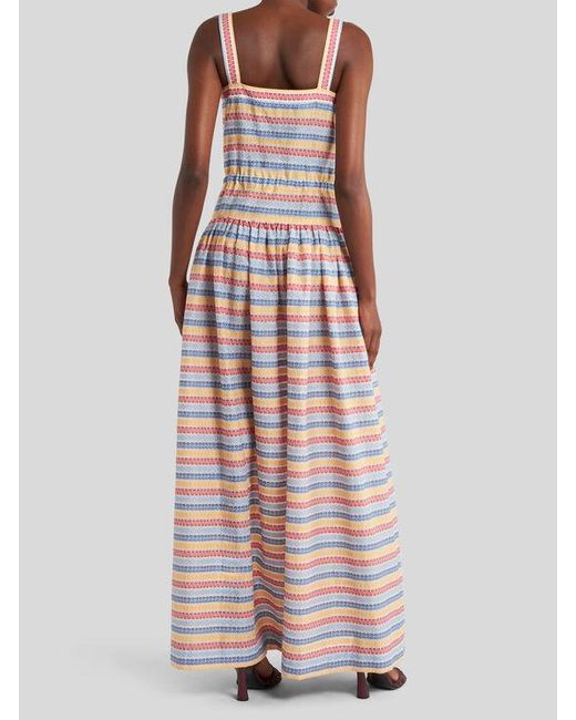 Robe Longue En Jacquard À Rayures, Femme, Taille Etro en coloris Pink