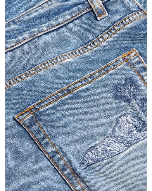 Etro Blue Jeans With Embroidery for men
