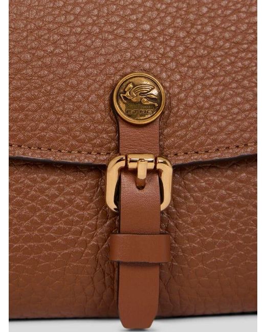 Etro Brown Hammered Leather Pony Wallet