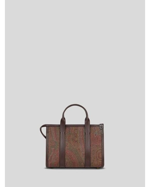 Etro Brown Mini Arnica Top-Handle Bag