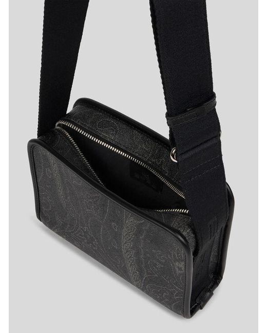 Etro Black Arnica Camera Case With Shoulder Strap for men