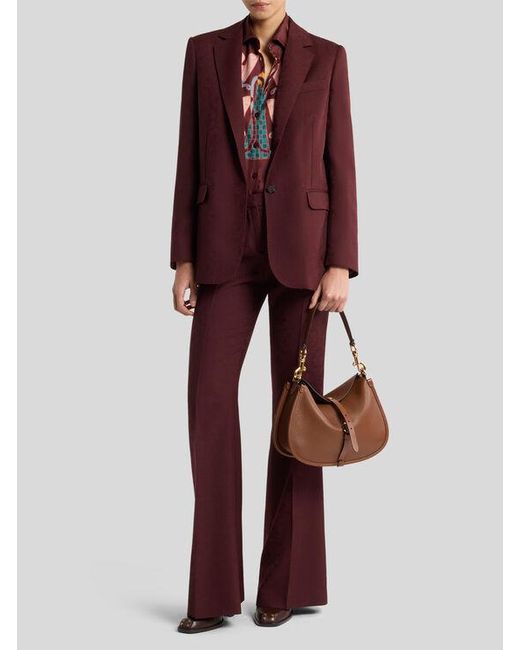 Etro Purple Jacke Aus Leichtem Wollstoff Mit Jacquard-Muster, Damen, Größe