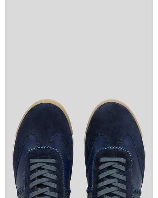 Etro Blue Leather Sneakers With Arnica Inserts for men