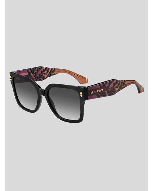 Etro Brown Colour Stripes Sunglasses
