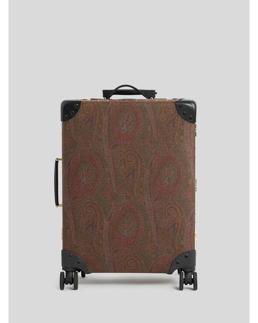 Etro Brown X Globe-Trotter Arnica And Leather Carry-On Case for men