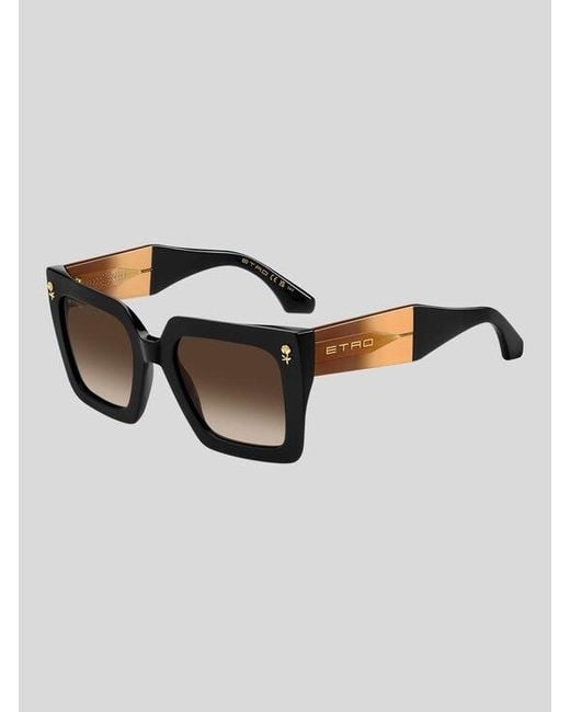 Etro Brown Colour Stripes Sunglasses