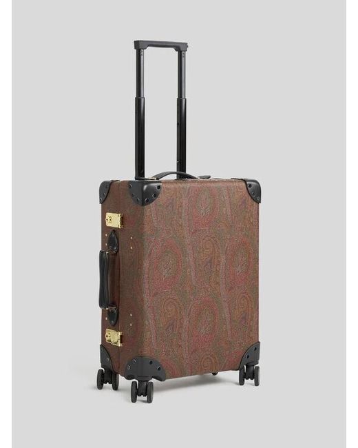 Etro Brown X Globe-Trotter Arnica And Leather Carry-On Case for men