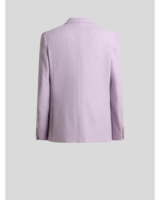 Etro Purple Cotton Jersey Blazer for men
