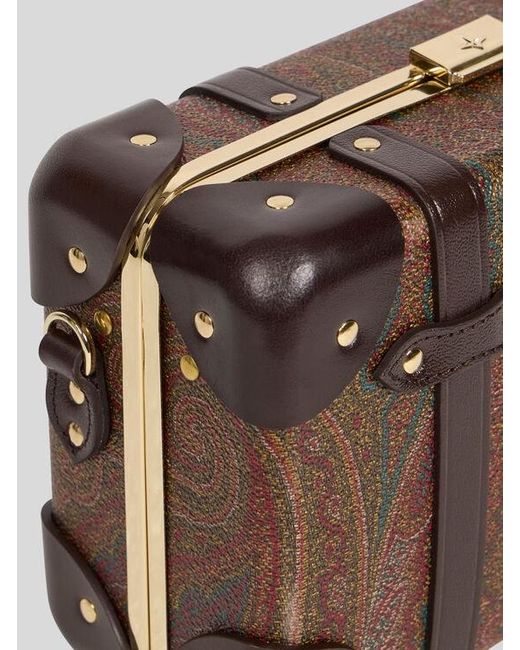 Etro Brown X Globe-Trotter Micro Rigid Arnica And Leather Crossbody Bag for men