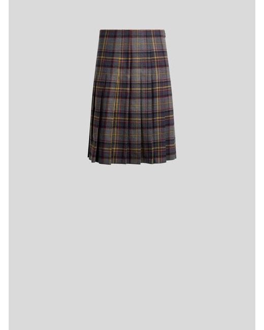 Etro Black Pleated Short Skirt