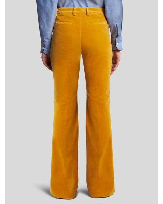 Etro Orange Velvet Trousers