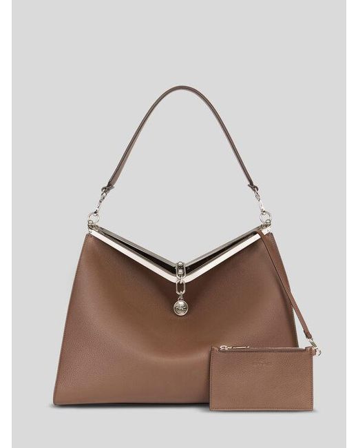 Etro Brown Large Leather Vela Bag for men