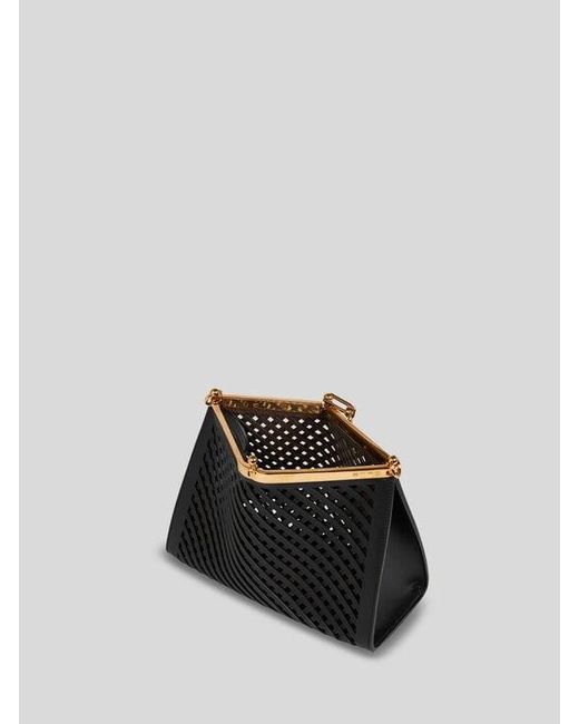 Etro Black Medium Vela Bag With Cut-Outs