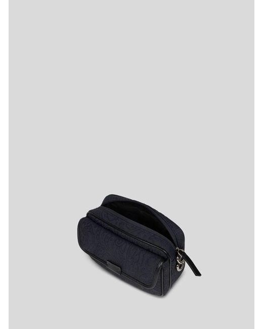 Etro White Small Nylon Jacquard Camera Case for men