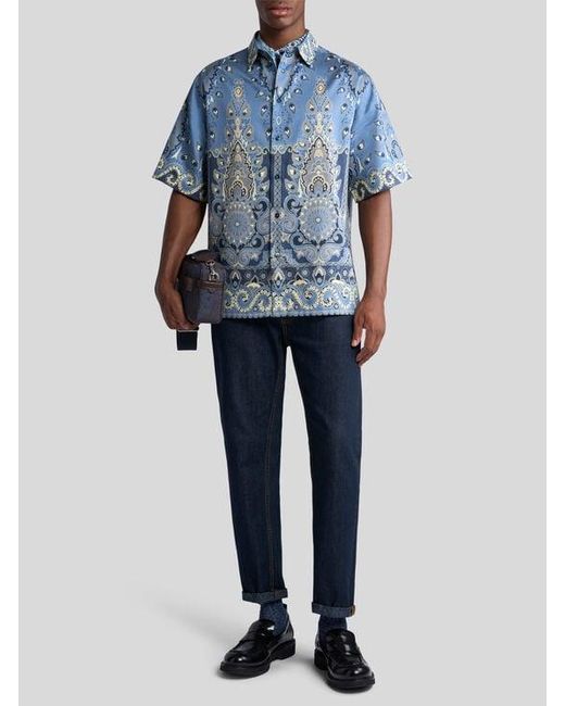 Etro Blue Five-Pocket Jeans for men