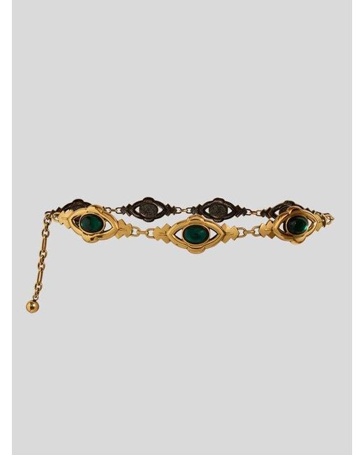 Etro Metallic Metal Belt With Cabochon Stones