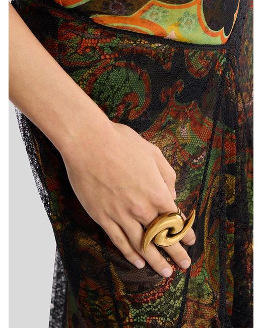 Etro Metallic Paisley Ring