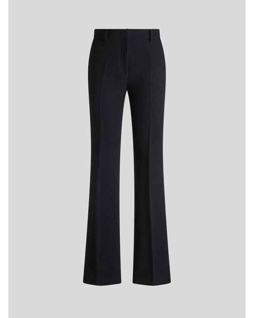 Etro Black Tailored Bootcut Wool Trousers