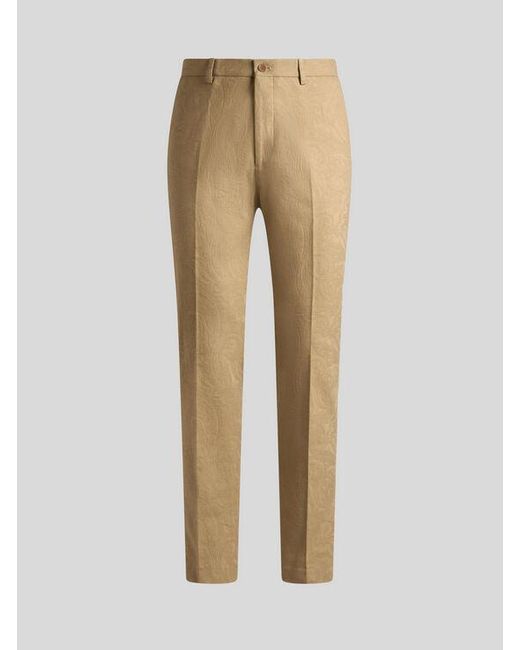 Etro Natural Cotton Jacquard Trousers for men