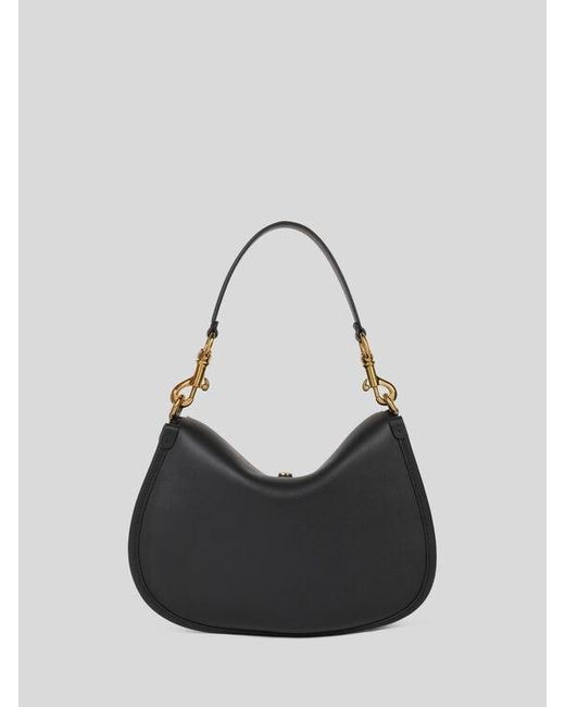 Etro Black Medium Leather Pony Bag