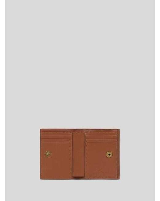 Etro Brown Small Tumbled Leather Pony Wallet