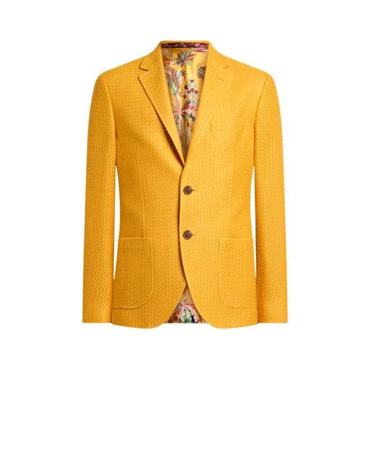 Etro Yellow Cotton Jersey Blazer for men