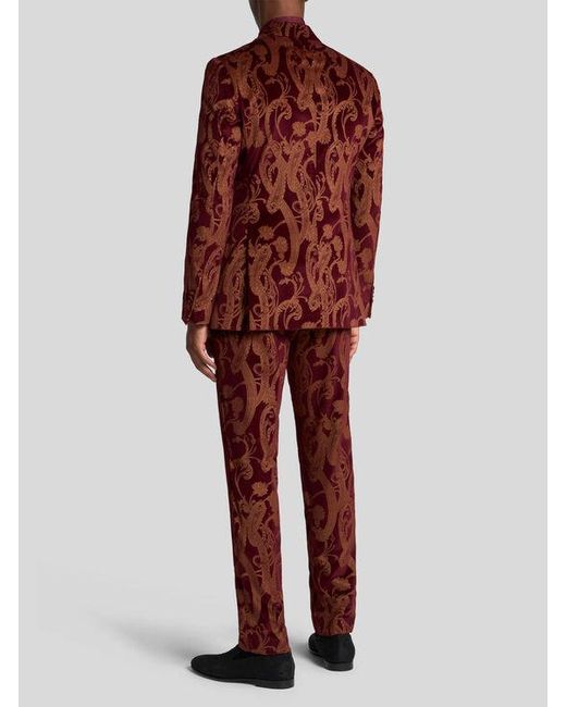 Etro Single-Breasted Paisley Blazer in Red for Men | Lyst
