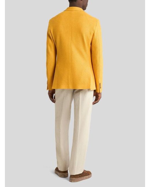 Etro Yellow Cotton Jersey Blazer for men