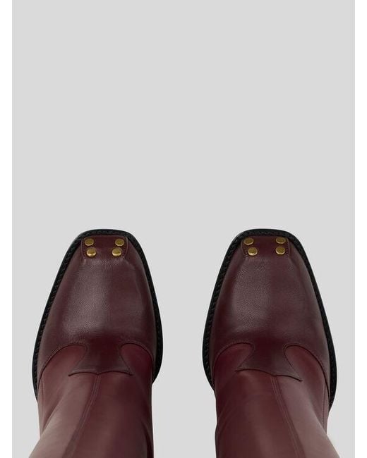 Etro Red High Leather Boots