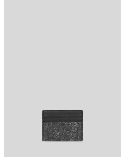 Etro White Arnica Card Holder With Pegaso Detail for men