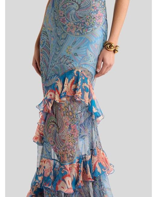 Etro Blue Long Dress