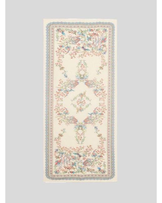 Etro Natural Cotton-Blend Jacquard Scarf With Floral Motif for men