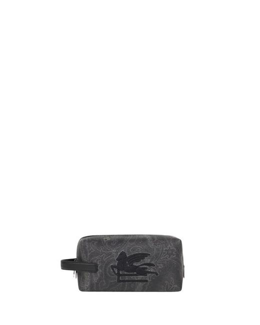 Etro White Essential Small Jacquard Pouch for men
