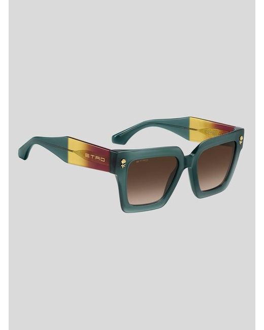 Etro Green Colour Stripes Sunglasses