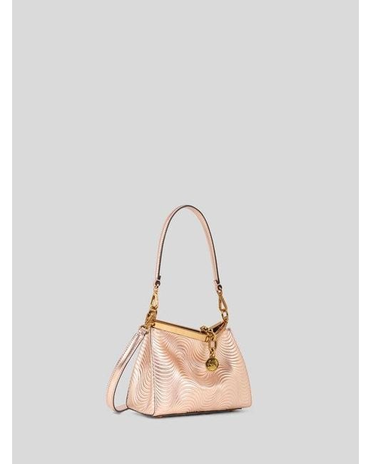 Etro Natural Small Metallic Leather Vela Bag