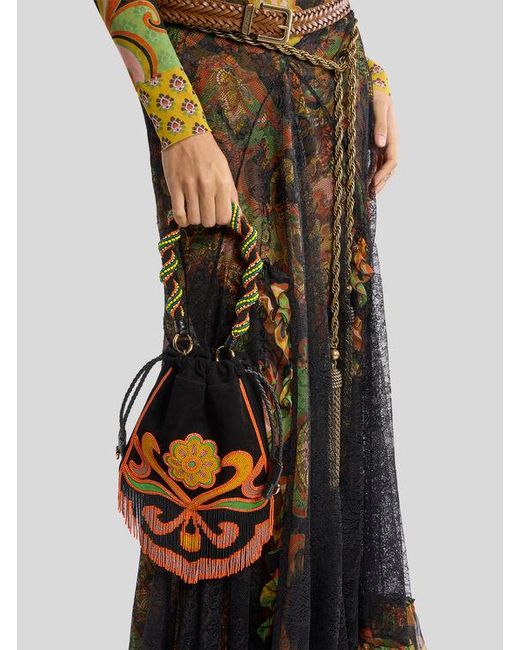 Etro Black Bag Handle With Beads