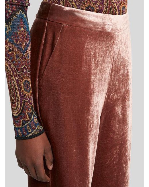 Etro Brown Velvet Palazzo Trousers