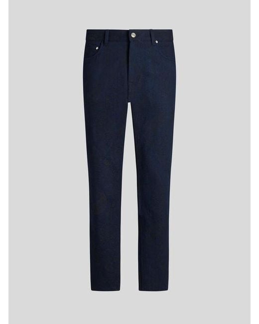 Etro Blue Jacquard Jeans for men