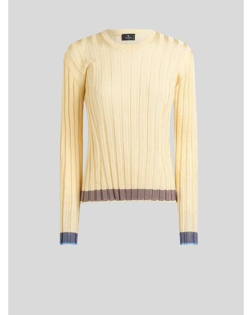 Etro Natural Ribbed Sweater