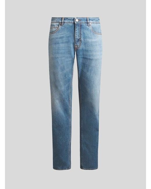 Etro Blue Jeans With Embroidery for men