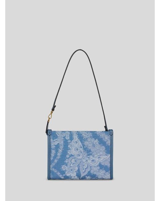 Etro Floral Denim Pouch in Blue | Lyst UK