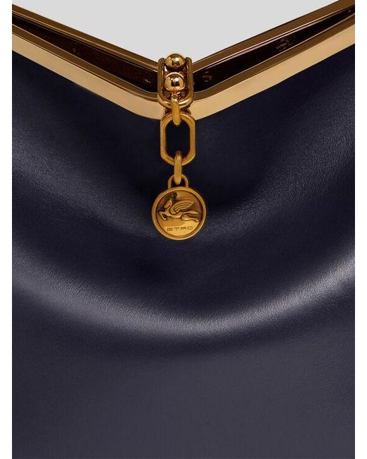 Etro Blue Large Leather Vela Bag