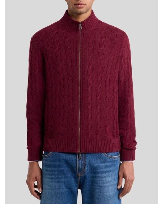 Etro Plain-Coloured Cashmere Cardigan for men