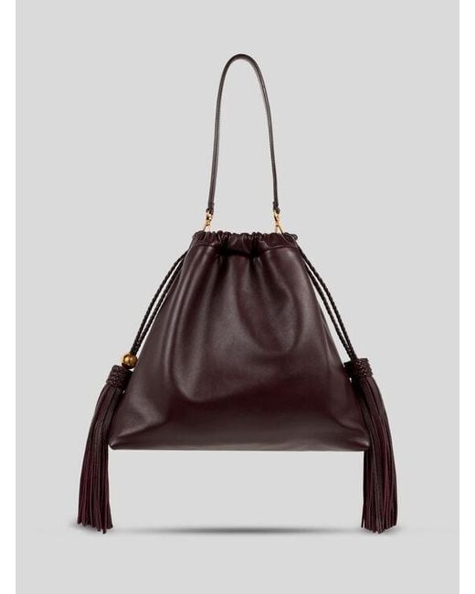 Etro Brown Medium Leather Kalispera Bag With Tassels